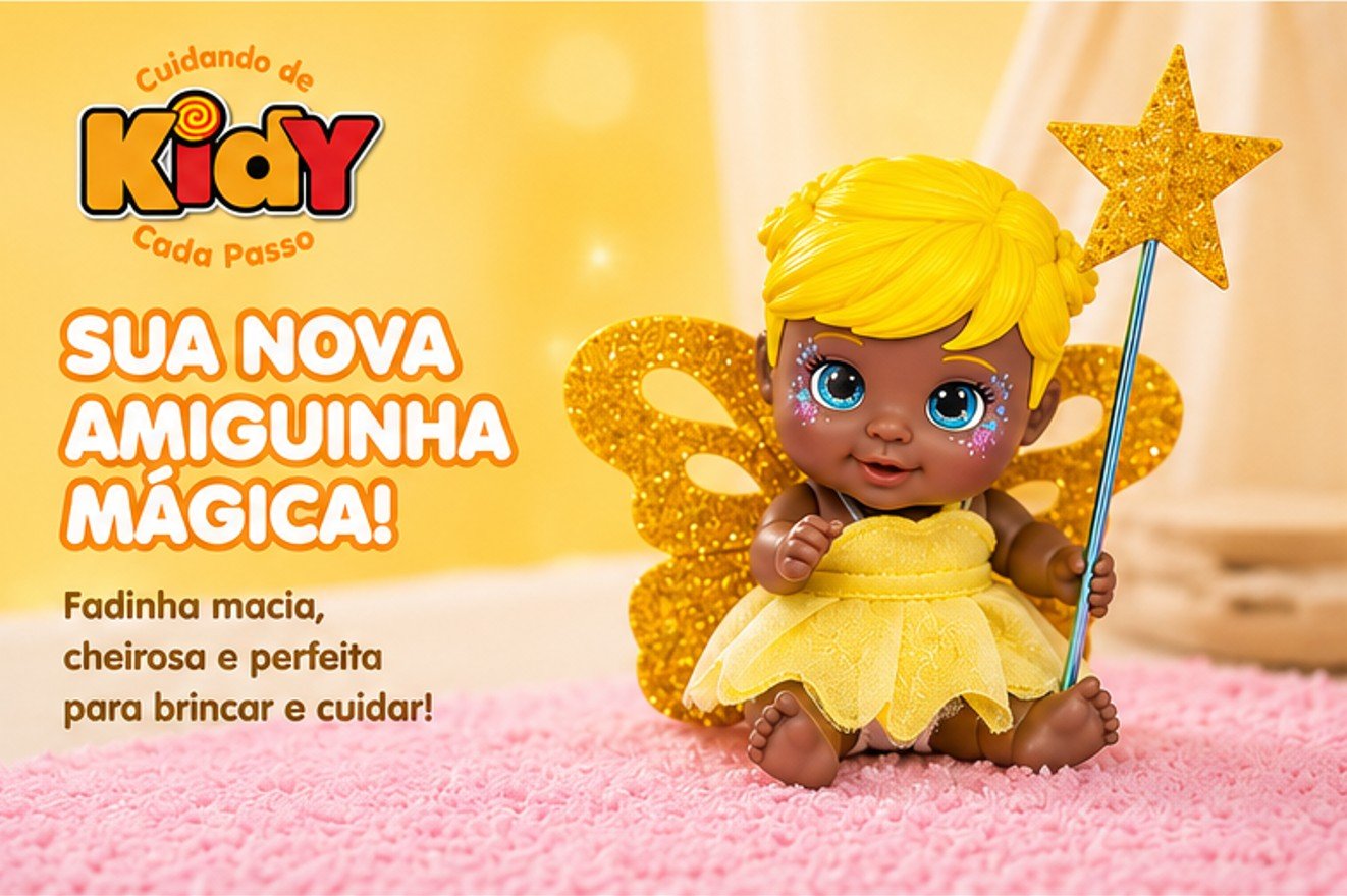 Boneca em formato de fadinha Brinquedo Menina - Kidy Calçados - 