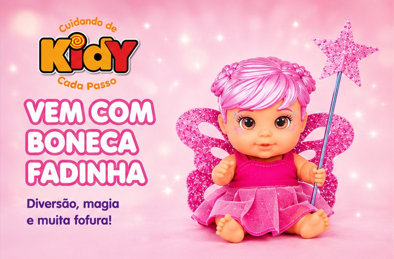 Boneca em formato de fadinha Brinquedo Menina - Kidy Calçados - 