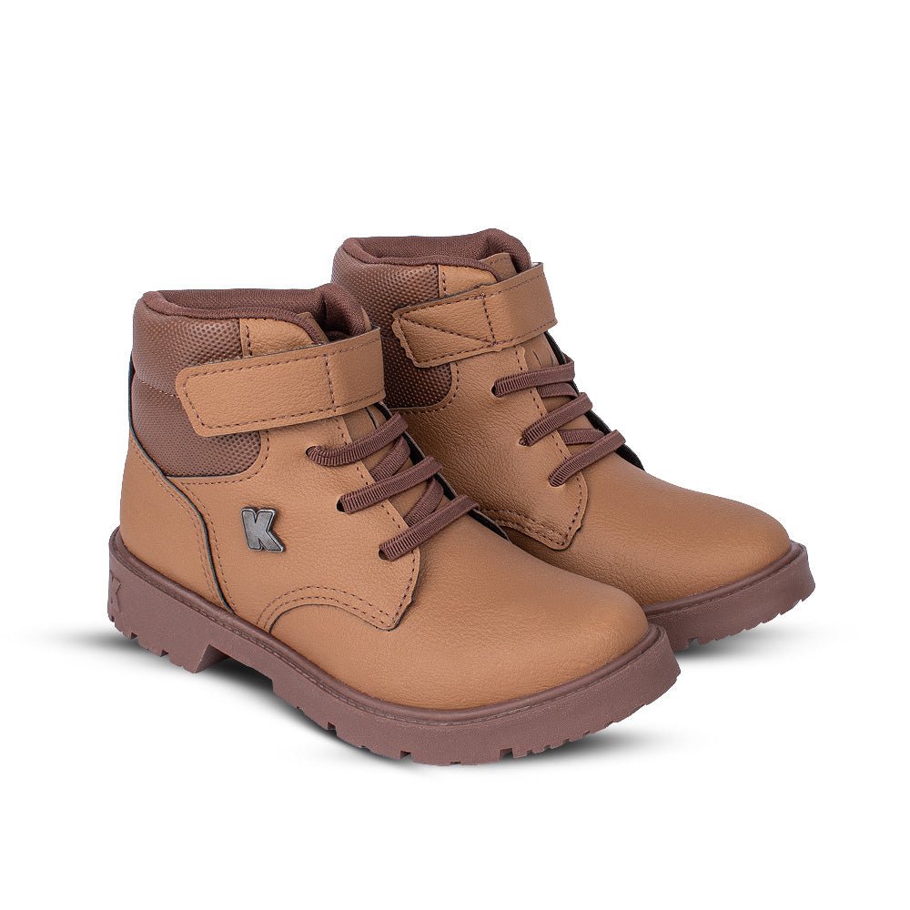 Bota Coturno Infantil Menino Kidy Walk Caramelo Marrom 28 ao 36 Conforto - Kidy Calçados - 