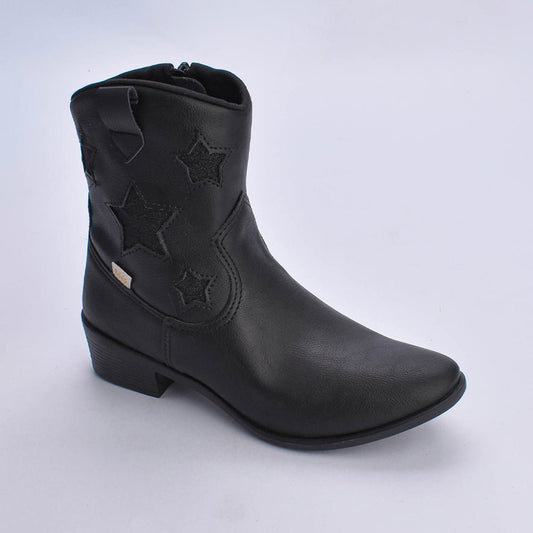 BOTA INFANTIL MENINA CANO MÉDIO KIDY FOLK PRETO - Kidy Calçados - Botas, Coturnos e Galochas