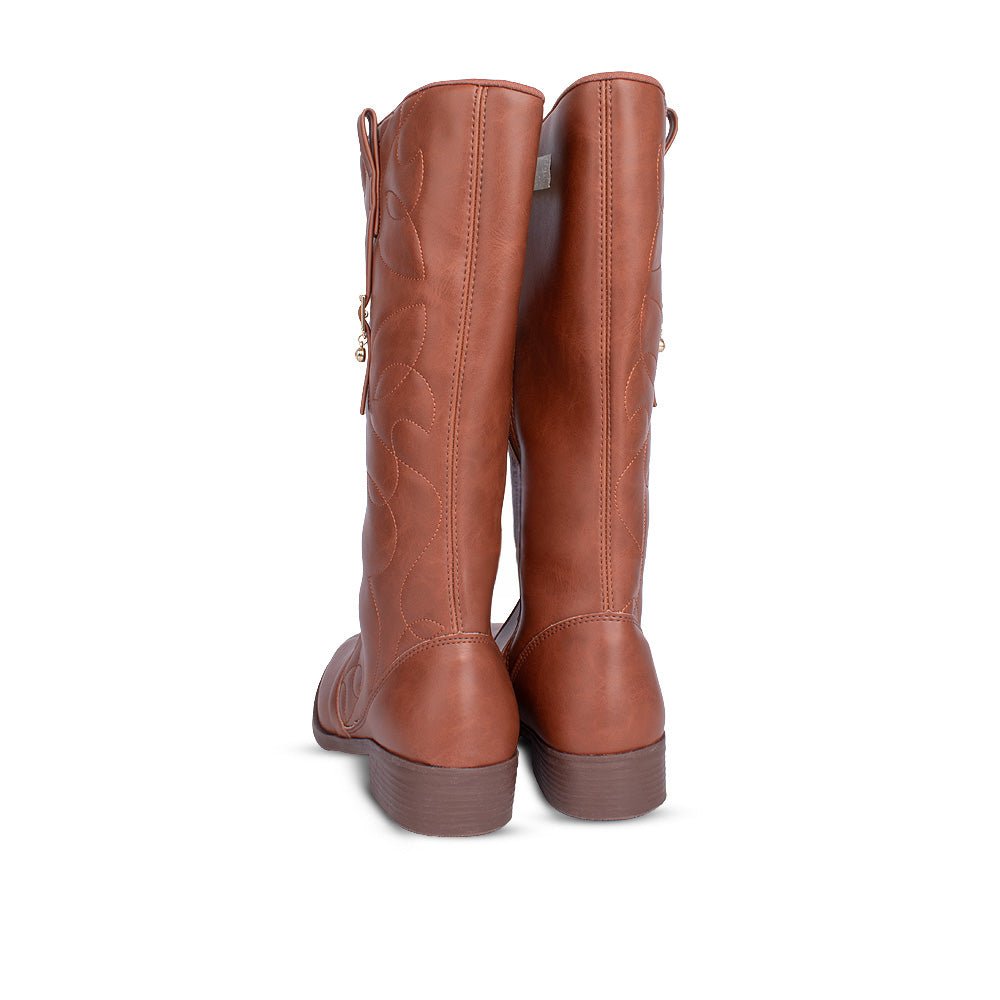 Bota Infantil Menina Kidy Montaria Canela Cano Alto Fivela Inverno - Kidy Calçados - 
