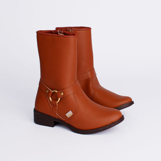 Bota Infantil Menina Kidy Montaria Canela Cano Médio - Kidy Calçados - Botas, Coturnos e Galochas