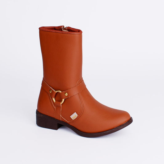 Bota Infantil Menina Kidy Montaria Canela Cano Médio - Kidy Calçados - Botas, Coturnos e Galochas