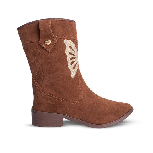 Bota Infantil Menina Kidy Montaria Caramelo Borboleta Inverno - Kidy Calçados - 