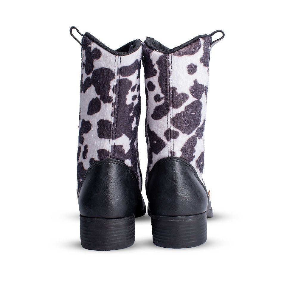 Bota Infantil Menina Kidy Montaria Infantil Preta Animal Print Cano Alto - Kidy Calçados - 