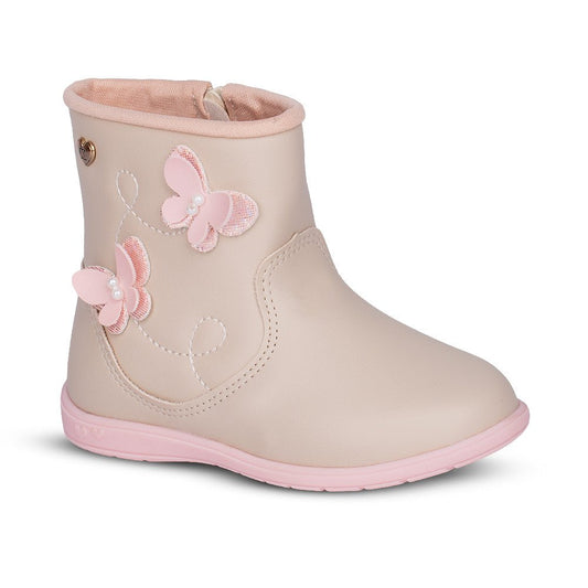 Bota Infantil Menina Kidy Soft Borboletas Marfim Delicada Conforto - Kidy Calçados - 