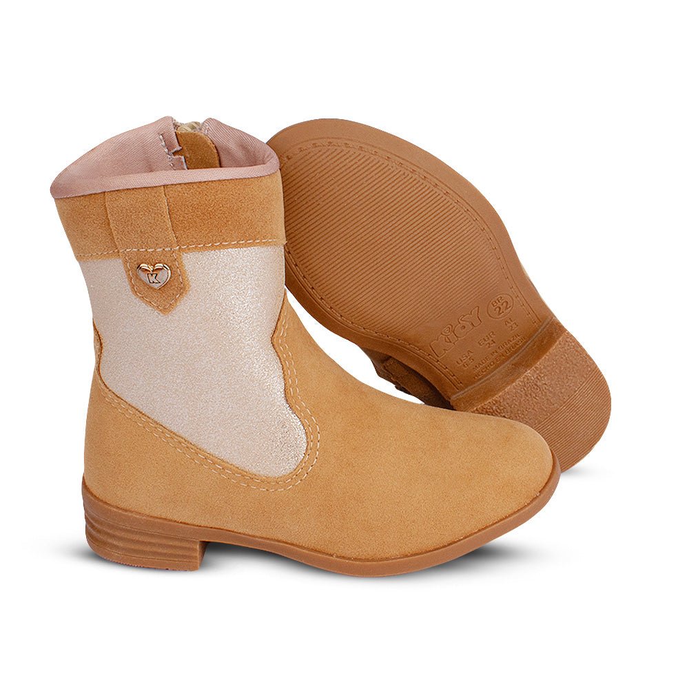 Bota Infantil Menina Montaria Kidy Baby Cano Médio Caramelo - Kidy Calçados - Botas, Coturnos e Galochas