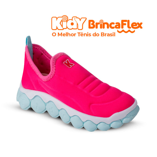Tênis Infantil Menina Kidy Brinca Flex Ultra Flexível Pink
