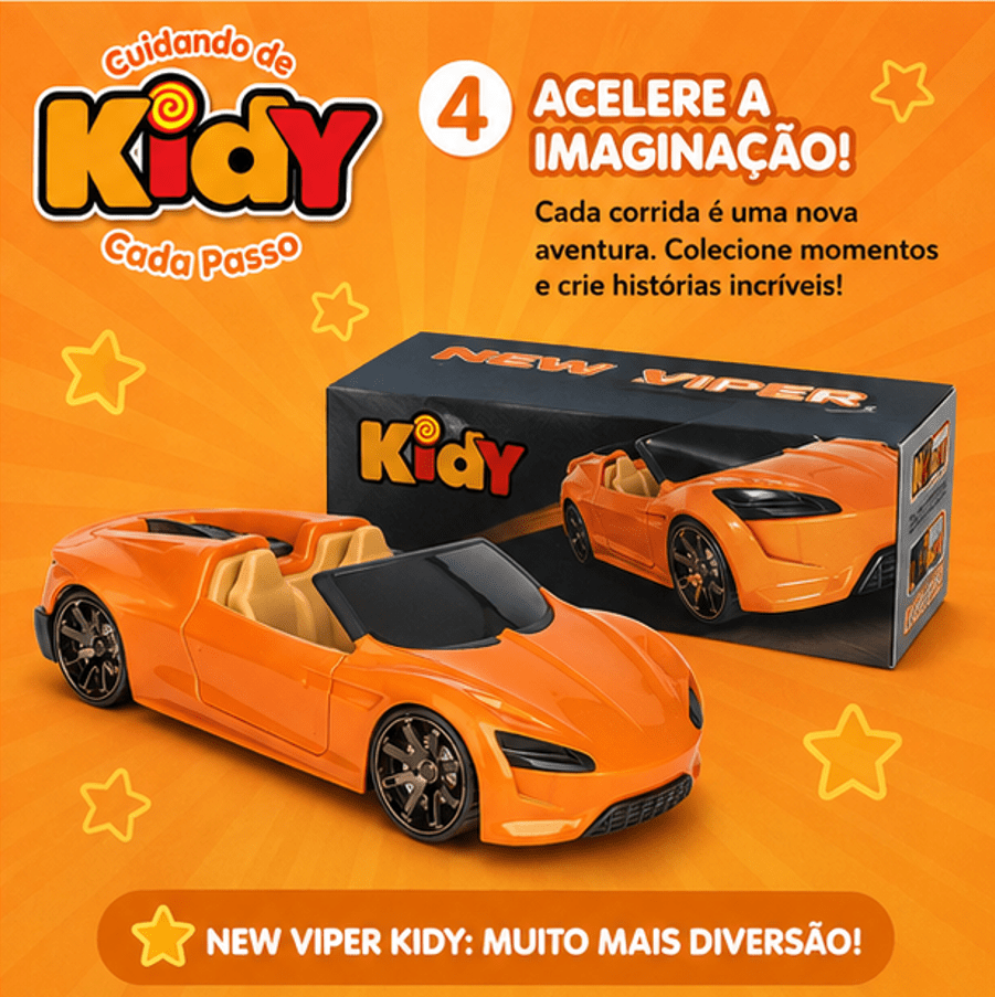Brinquedo Carro Laranja New Viper Grande - Kidy Calçados - 