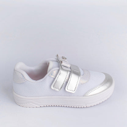 Tênis Menina Kidy Happy Branco e Prata
