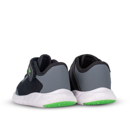 Tênis Kidy Equilíbrio Infantil Preto Grafite Verde Conforto e Estabilidade