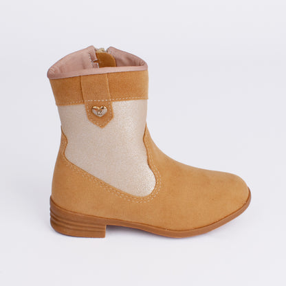 Bota Infantil Menina Montaria Kidy Baby Cano Médio Caramelo