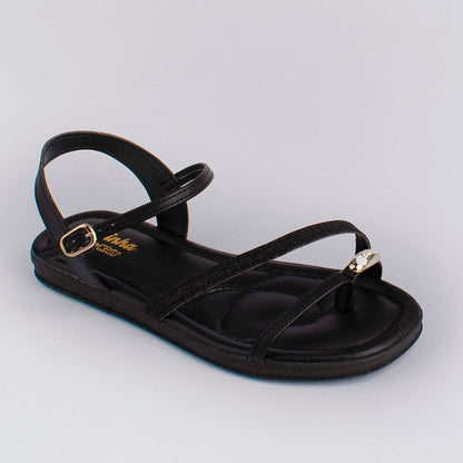 Rasteira Menina Kidy Flat Preto