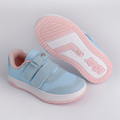 TÊNIS INFANTIL MENINA CASUAL KIDY HAPPY ANIS/NUDE