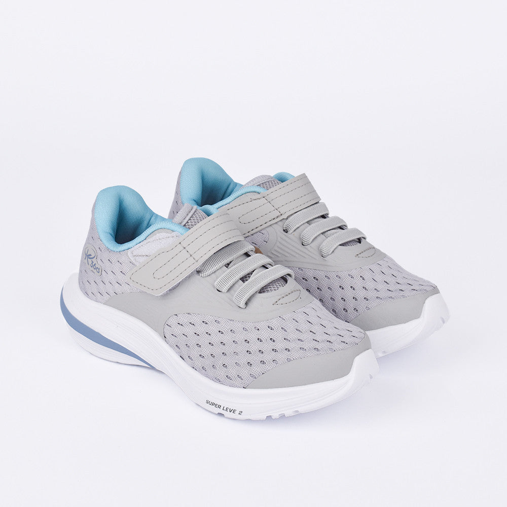 TENIS INFANTIL UNISSEX K-360 SUPER LEVE CINZA/AZUL/VERDE