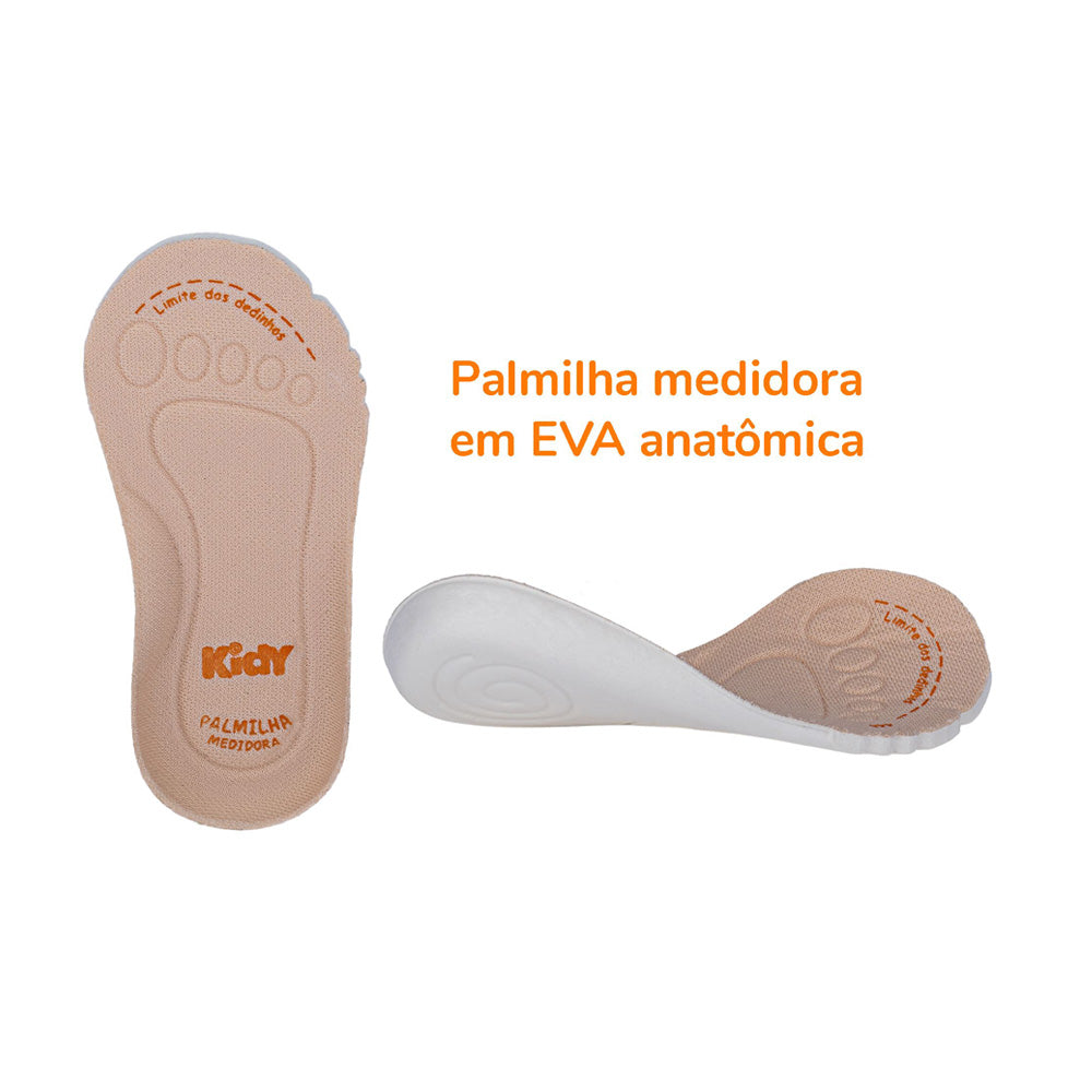 Tênis Sapatilha Infantil Menino Kidy Casual Marinho/Camel Fechamento Velcro