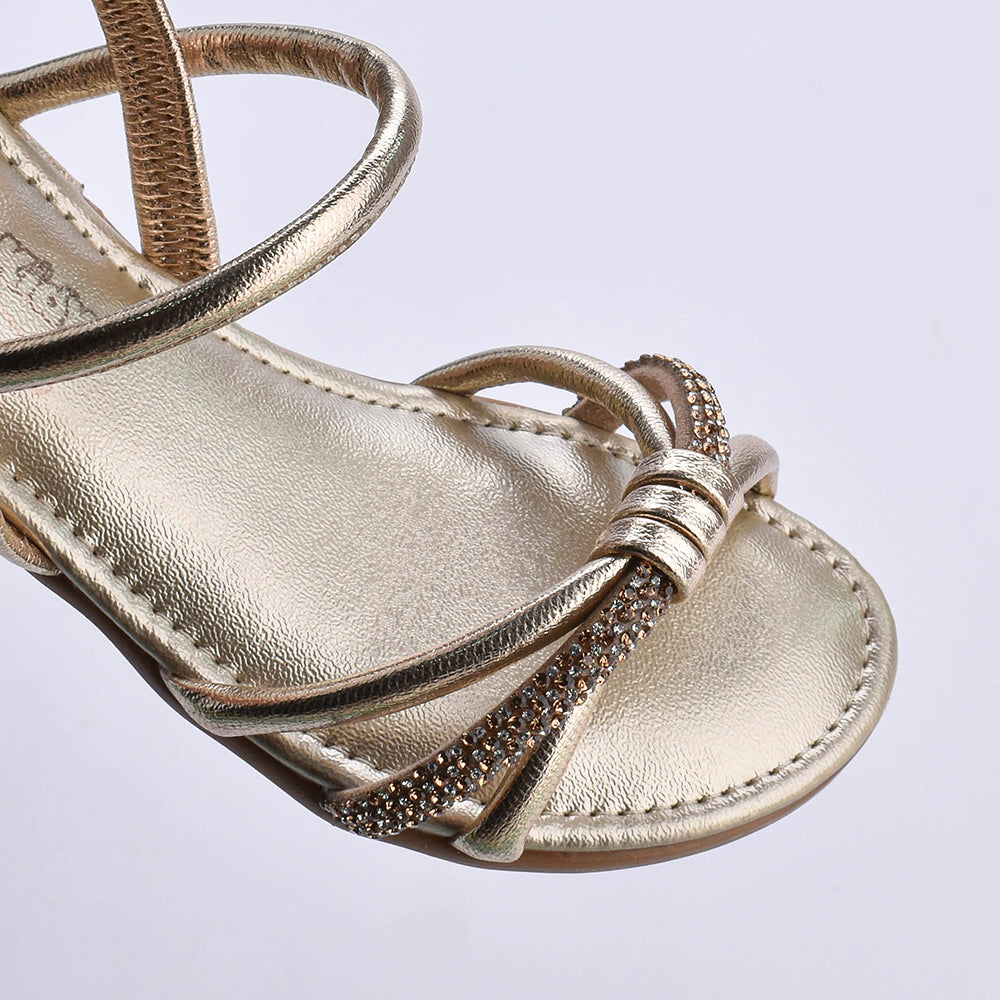 Sandália Infantil Menina Kidy Isis Ouro Conforto e Estilo