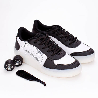 Tênis Infantil Menino com Rodinha Kidy Preto e Branco