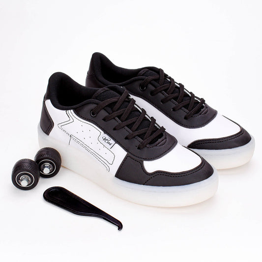 Tênis Infantil Menino com Rodinha Kidy Preto e Branco