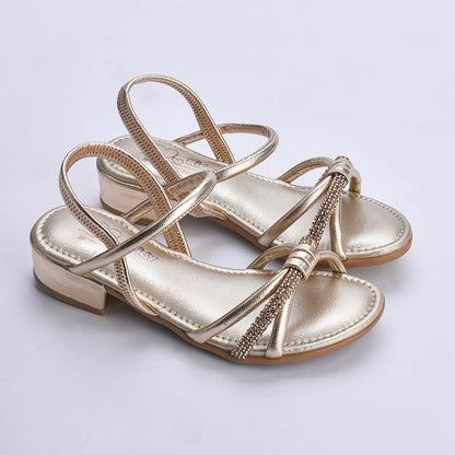 Sandália Infantil Menina Kidy Isis Ouro Conforto e Estilo