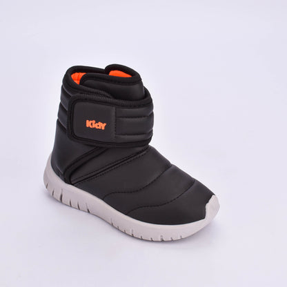 Tênis Menino Infantil Kidy Ultra Flex Preto e Laranja Neon