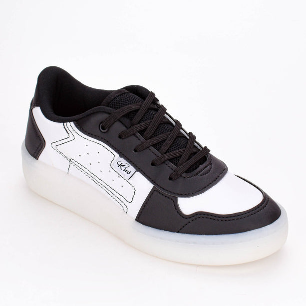 Tênis Infantil Menino com Rodinha Kidy Preto e Branco