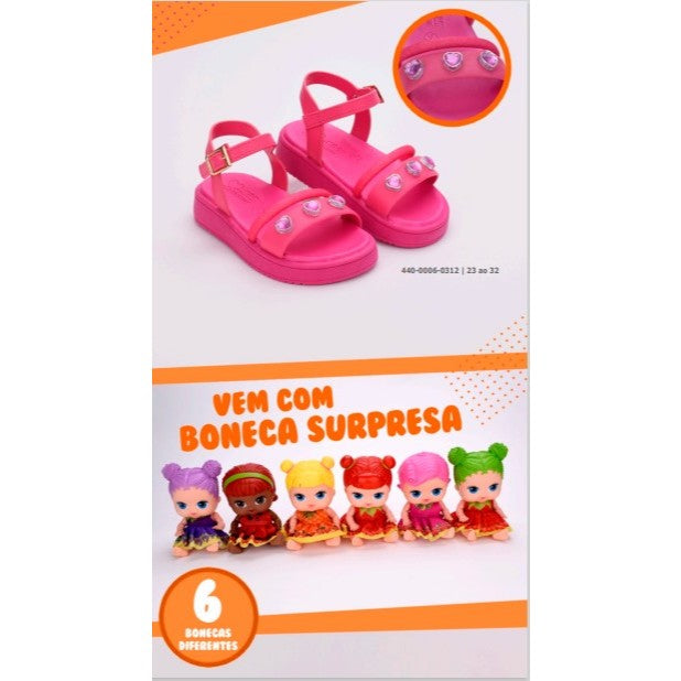 Sandália Infantil Kidy Flat Form Com Brinquedo Pink