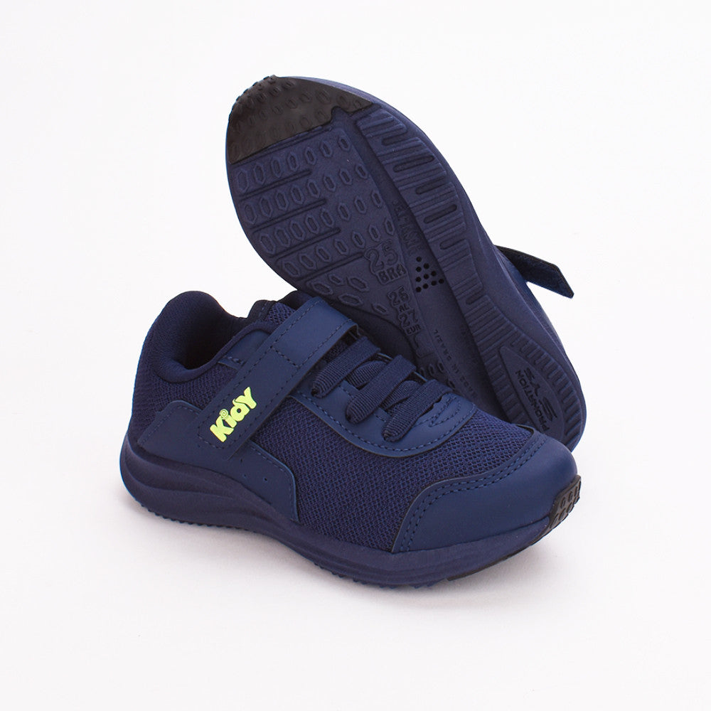 Tênis Infantil Menino Kidy Super Conforto Calce Fácil Azul Marinho
