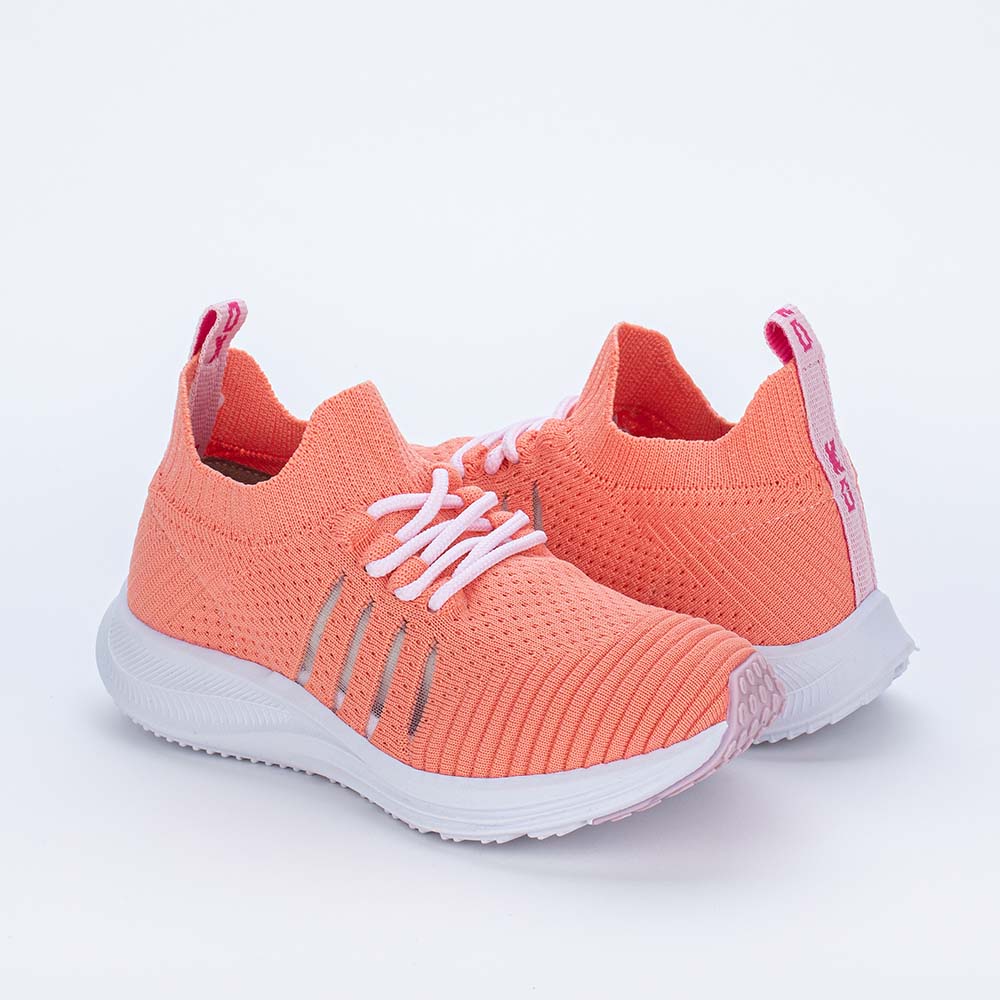 Tênis Menina Kidy Energy Respitec Nude e Branco 28 ao 39