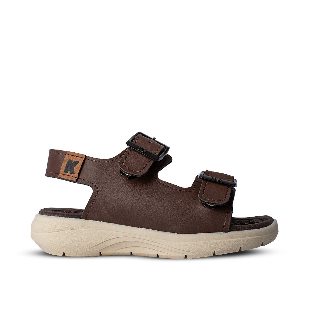 Sandália Infantil Menino Kidy Fly Baby Café e Preto com Fivela Confortável e Ajustável