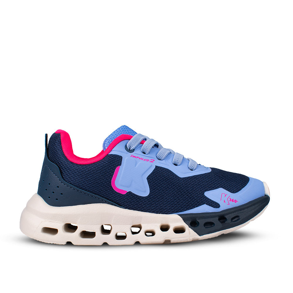 Tênis Infantil Menina Kidy K360 Impulso 2 Azul Bebe Calce Fácil