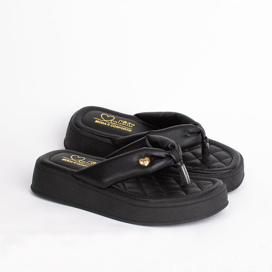 Chinelo Flatform Infantil Menina Kidy Nuvem Preto - Kidy Calçados - Sandália e Papete