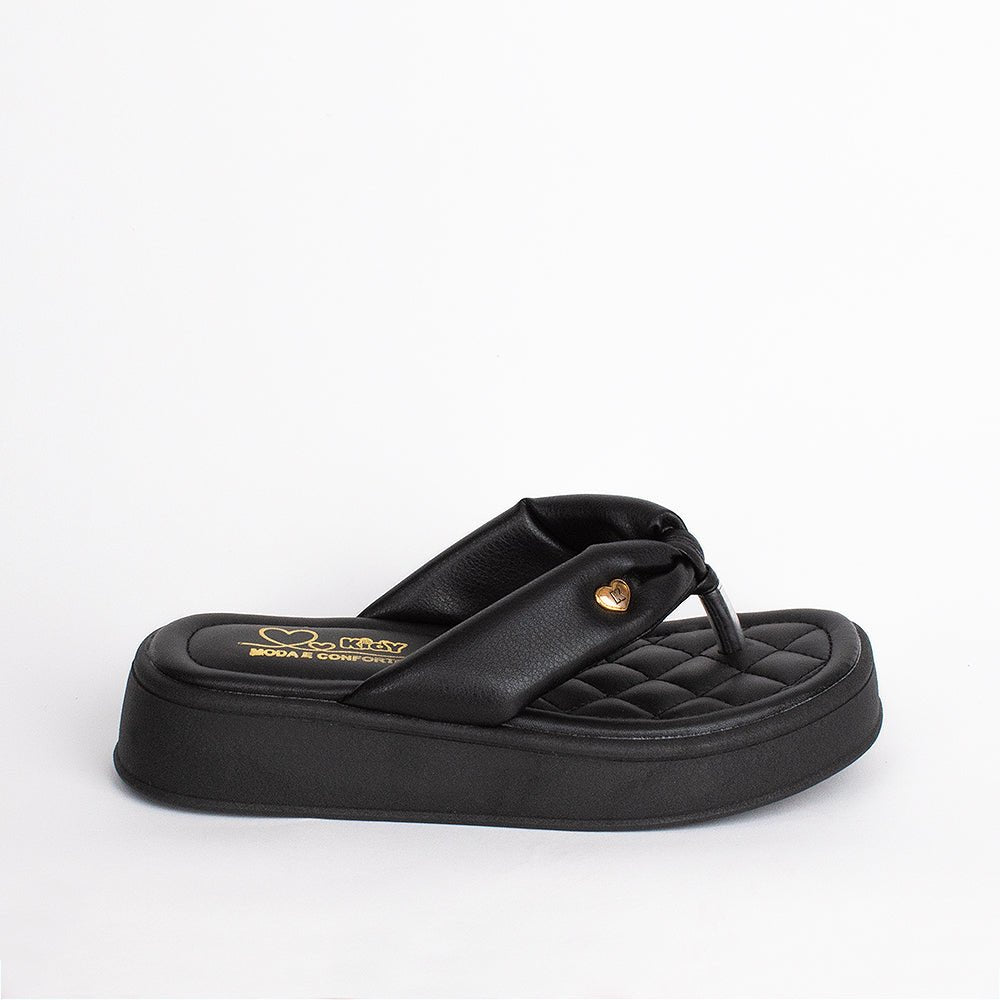 Chinelo Flatform Infantil Menina Kidy Nuvem Preto - Kidy Calçados - Sandália e Papete