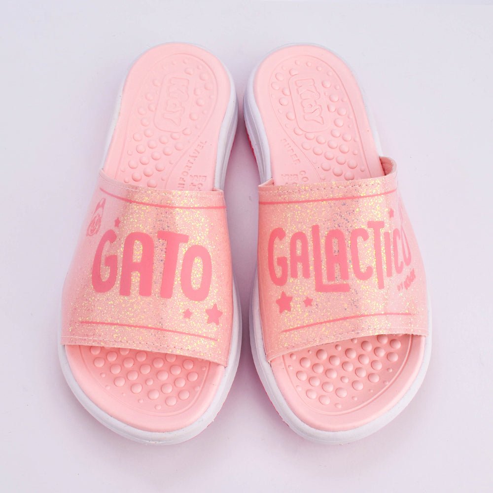 Chinelo Infantil Menina Gato Galáctico Kidy Fly Rosa Confortável - Kidy Calçados - Sandália e Papete