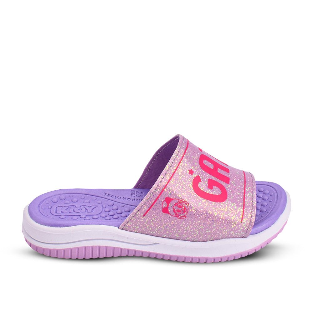 Chinelo Infantil Menina Kidy Gato Galáctico Lilás Confortável - Kidy Calçados - Sandália e Papete