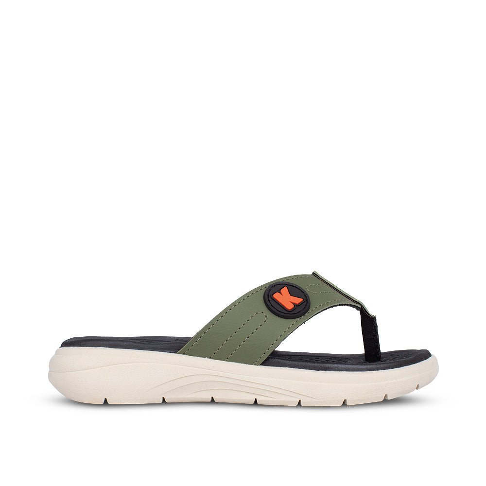 Chinelo Infantil Menino Kidy Fly Verde Militar Preto Antiderrapante - Kidy Calçados - 