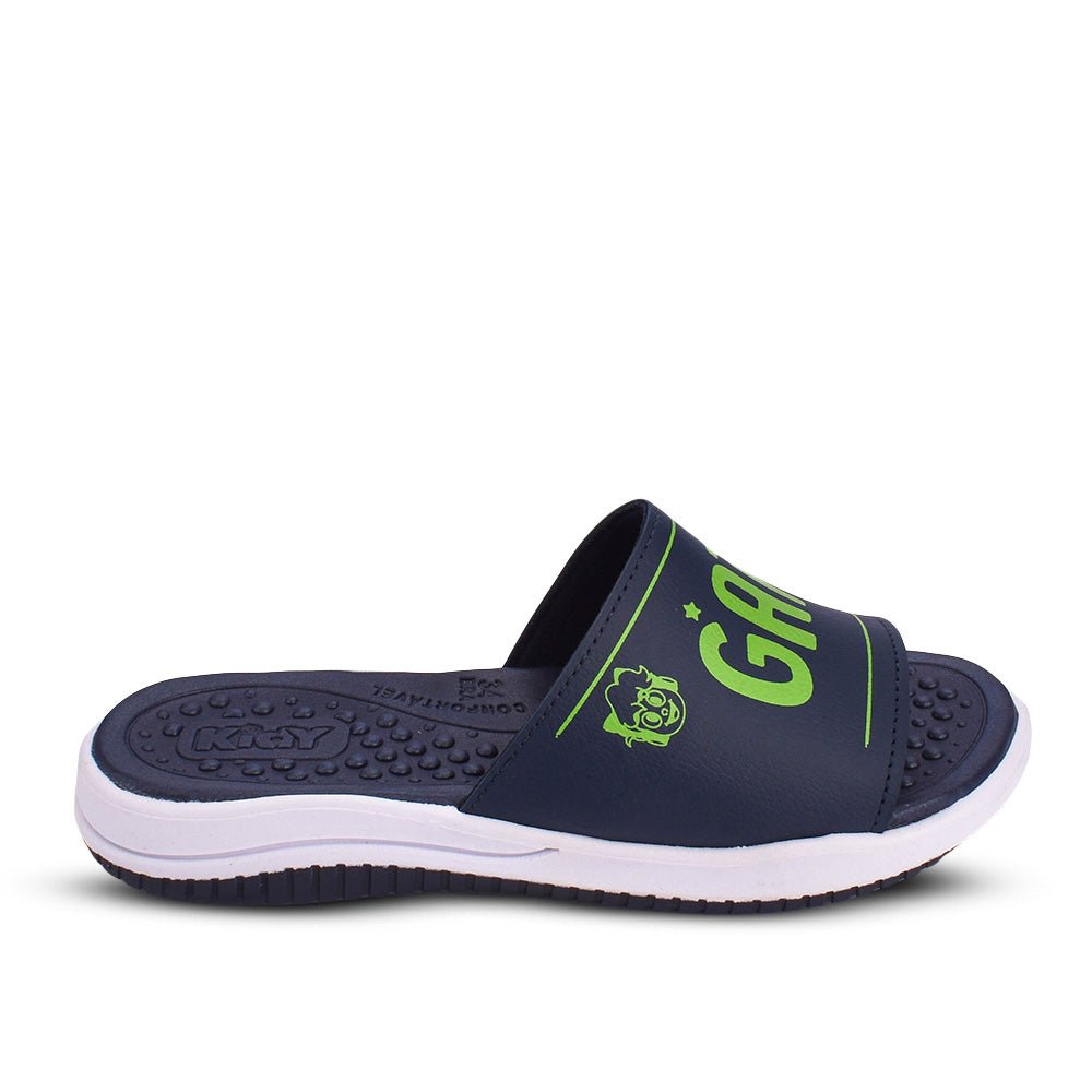 Chinelo Infantil Menino Kidy Gato Galáctico Azul Marinho Confortável - Kidy Calçados - Sandália e Papete