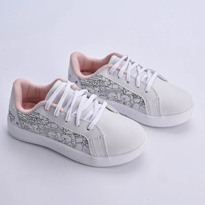 Kit Infantil Menina Tênis Kidy Hype Branco + Livro Bob Goods