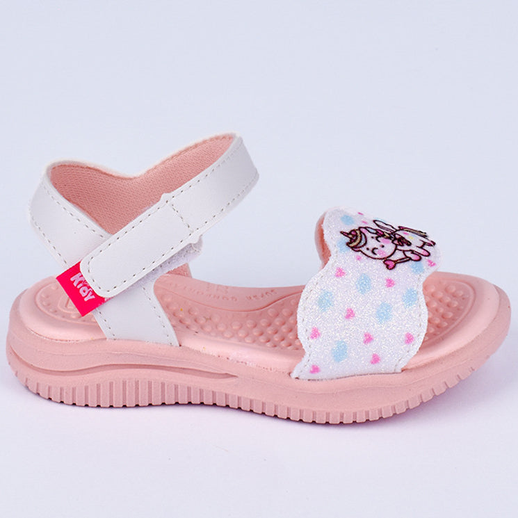 Sandália Papete Infantil Kidy Fly Unicórnio com Pulseira Branca
