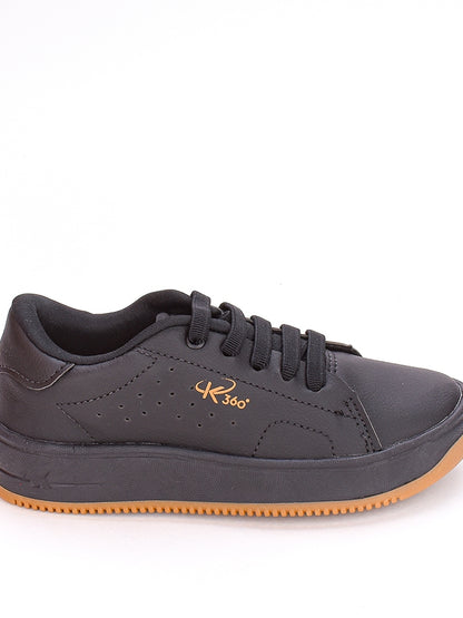 Tênis Casual Infantil Masculino Kidy Respitec Cadarço Preto