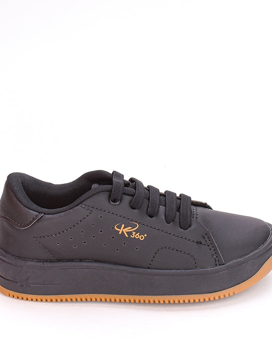 Tênis Casual Infantil Masculino Kidy Respitec Cadarço Preto