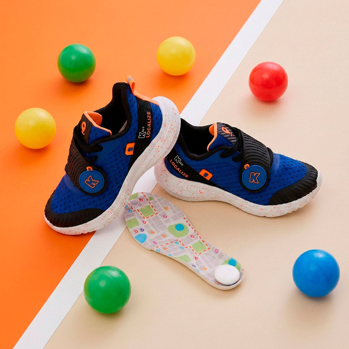 Pré-Venda - Tênis Infantil Menino Kidy Nuvem Localize Azul Royal e Preto - Com CHip Localizador