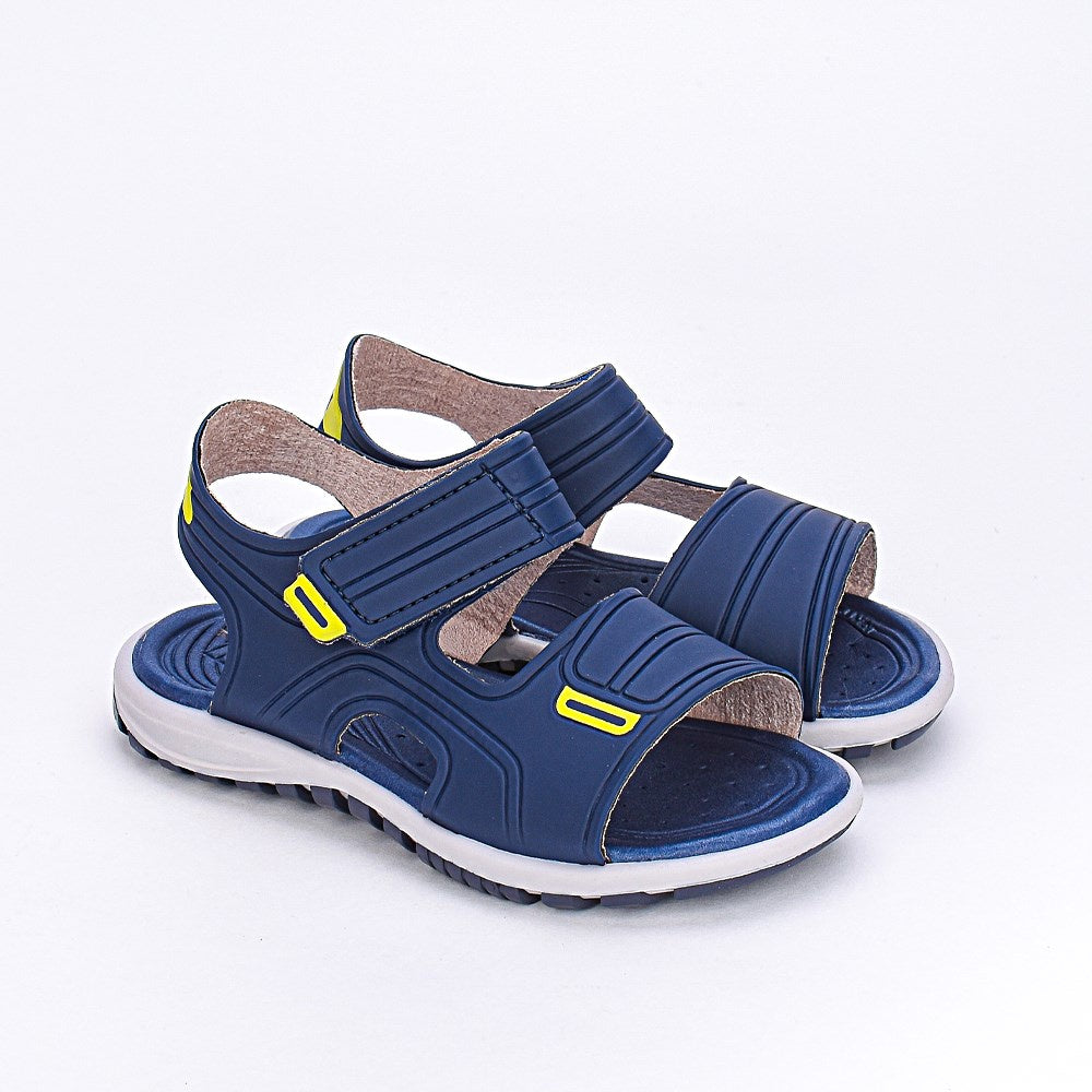 Sandália Infantil Papete Kidy Toys Azul Amarelo e Brinquedo