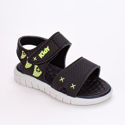 Sandália Menino Infantil Kidy Toys Preto Gelo e Amarelo