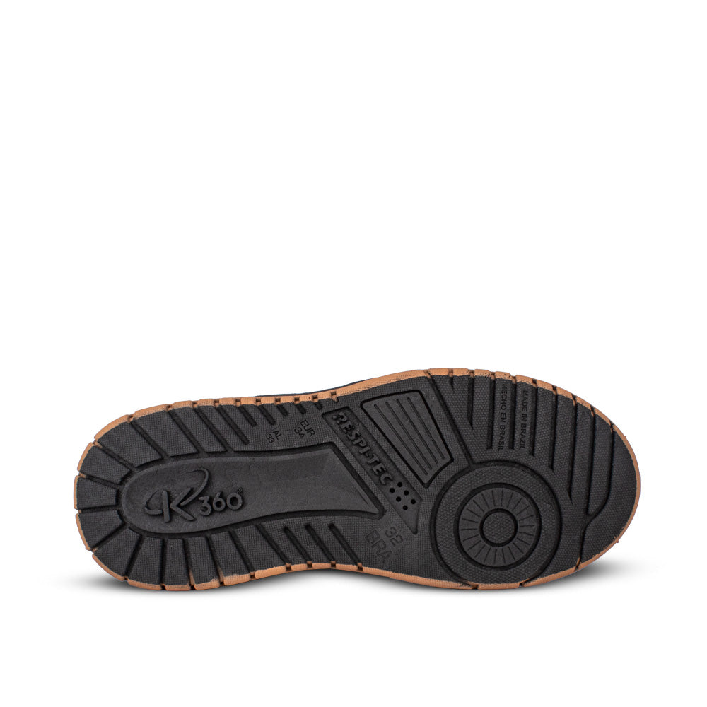 Tênis Infantil Menino Kidy K360 Estilo Casual Preto/Crepe Anatômico