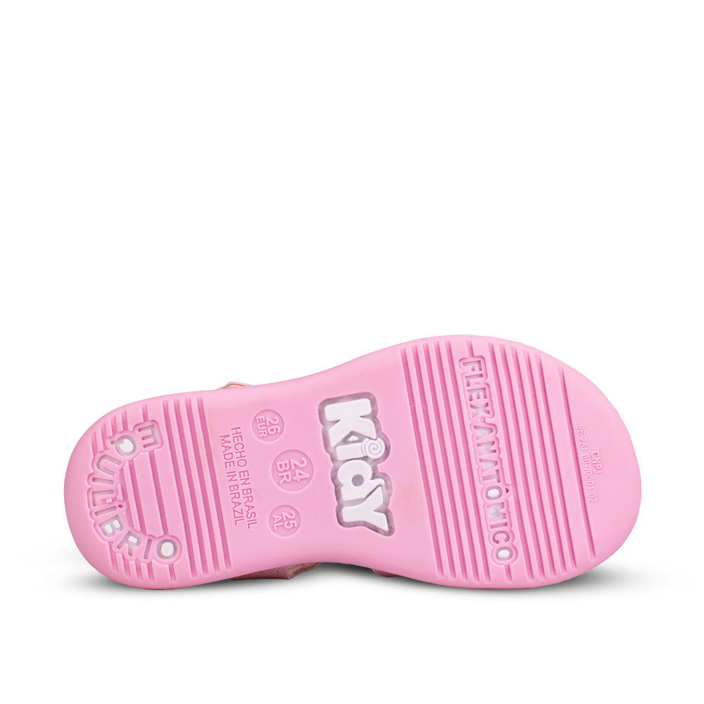 Sandália Infantil Menina Kidy Rosa com Borboleta Delicada