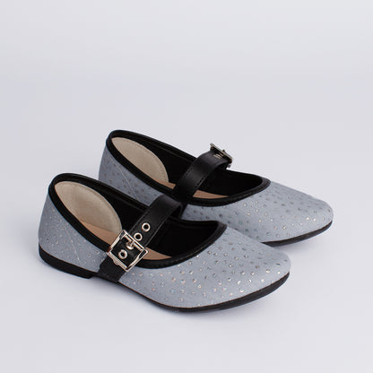 Sapatilha Bailarina Kidy Soft Brilho Jeans Preto - Respirável Confortável