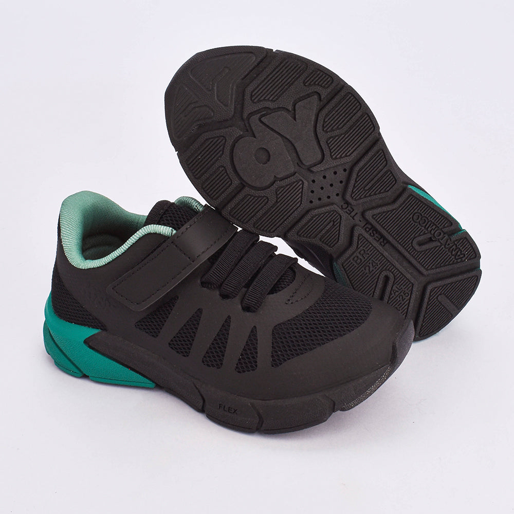 Tênis Menino Infantil Kidy Energy Baby Respitec Preto e Verde