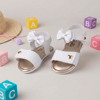 Sandália Infantil Menina Meu Primeiro Kidy Branca com Laço