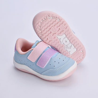 TÊNIS INFANTIL MENINA KIDY EQUILIBRIO AZUL/ROSA